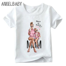 Load image into Gallery viewer, Matching Family Outfits Super Mom and Daughter Print Boys Girls T-shirt Mother's day Present Clothes Kids&amp;Woman Funny Tshirt